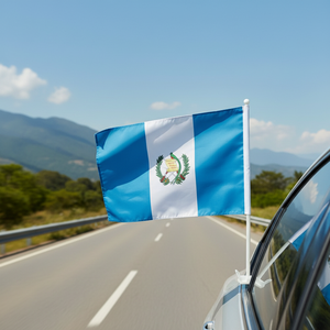 Bandera de Guatemala Personalizable de 12"X18" (288 Piezas, 24DZ/CS) Impresión Digital en Nailon y Seda, Modelo 82157 para Automóviles/Educación - Product Image 3