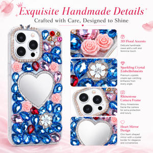 High Quality TPU+PC+Glass Diamond Shockproof Magnetic Ring Holder Phone Case Makeup <b>Mirror</b> for 16/16 Plus/16 Pro/16 Pro - Product Image 5