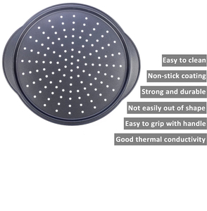 12-Inch Nonstick Carbon Steel Round Pizza Pan For Baking For Cake And Restaurant Use Metal Pizza Tray