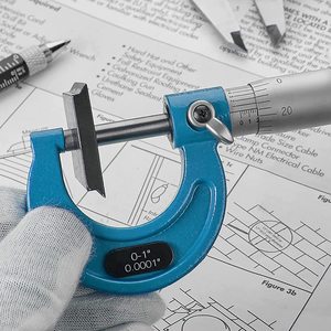 高品質外部マイクロメーターセット黒/青プラスチックボックスパッキング6個マイクロメーターセット0-150mmアーチフレームマイクロメーター - Product Image 5