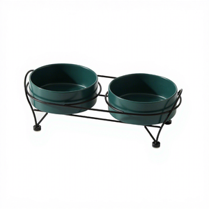 Mangeoire surélevée en métal noir <span class=keywords><strong>pour</strong></span> chat, bol simple en céramique mate, ergonomique et antidérapant <span class=keywords><strong>pour</strong></span> chatons d'intérieur - Product Image 5