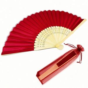 Éventail japonais en bambou et soie, sculpté, artisanat populaire, pour cadeaux d'affaires, décorations de fête et festival, invitation de mariage - Product Image 4
