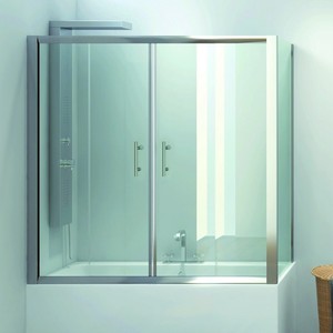 KV05 Kamalu Boîte de baignoire d'angle 170x80cm avec portes de douche en verre de 6mm d'épaisseur - Product Image 1