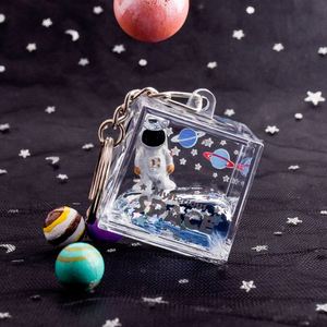 Crystal Astronaut Keychain Globe <b>Floating</b> Spaceman Star Keychain Luxury Liquid Quicksand Planet Keyring for Kid Children Gift - Product Image 2