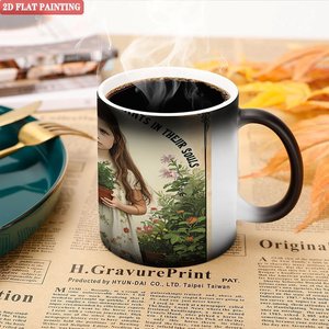 Tasse Magique Interactive Créative Noire Givrée 11oz en Céramique à Changement de Couleur Thermique - Product Image 5