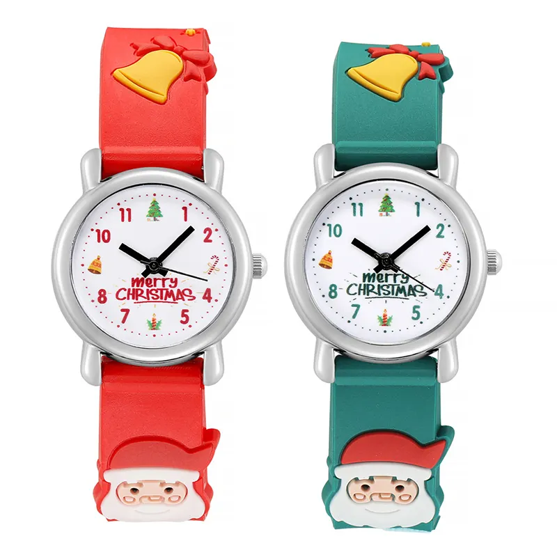 Montre jouet père noël pour enfants, montre jouet pour filles et garçons, cadeau de maternelle, montre à Quartz 3D pour écoliers de noël