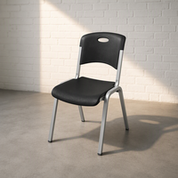 Chaise en plastique empilable multicolores en option, chaise d'invité empilable pour le bureau et les événements