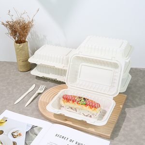 Boîte à repas <span class=keywords><strong>bento</strong></span> de luxe écologique sans BPA, compatible micro-ondes et lave-vaisselle, biodégradable en amidon de maïs, jetable, empilable, 900 ml - Product Image 1