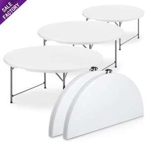 Round White Plastic <b>Outdoor</b> Fold Foldable Folding Portable Catering Picnic Round Banquet <b>Table</b> - Product Image 2