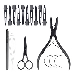 Pince à extensions capillaires 3 trous à pointe droite, outil d'ouverture et de retrait de micro-anneaux pour extensions capillaires, usage domestique et professionnel, par Numisma CE - Product Image 2