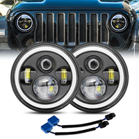 HYNBYZJ Phare LED rond de haute qualité de 7 pouces, phare LED super lumineux, yeux d'ange LED, phare LED pour tout-terrain