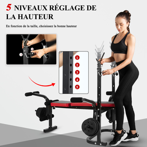 <span class=keywords><strong>Banc</strong></span> de musculation pliable et réglable avec presse à jambes, <span class=keywords><strong>banc</strong></span> d'entraînement inclinable à 5 niveaux pour la musculation à domicile - Product Image 4