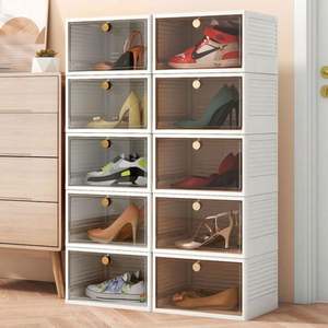 Haogle - Organizador de Zapatos de Plástico PP al por Mayor, Caja de Almacenamiento de Zapatos Apilable, Caja de Zapatos Plegable Combinable DIY - Product Image 3