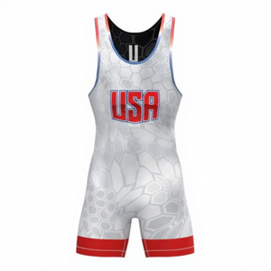 Maillot de lutte professionnel pour hommes Léger Respirant Stretch Fit Sportswear Compétition d'entraînement Tournois Jeunes Adultes - Product Image 3