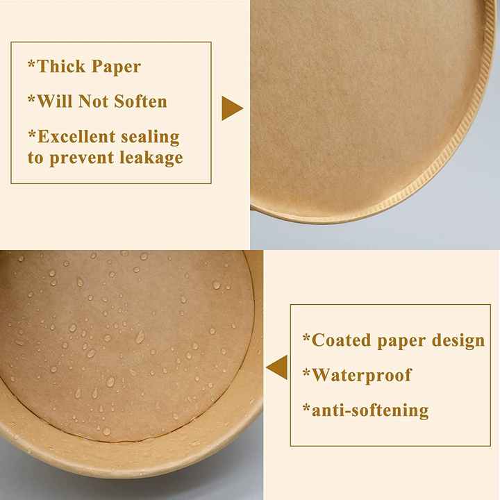 news-1-1 Factory Manufacturer Disposable Custom Logo Printing Food Packing Container Salad Bowls Kraft Paper Bowl With Paper PET Lid