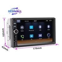 HENMALL Écran tactile HD 7 pouces Carplay Android Auto TF BT USB FM Mains libres Caméra de recul Mirror Link Lecteur radio de voiture 2DIN