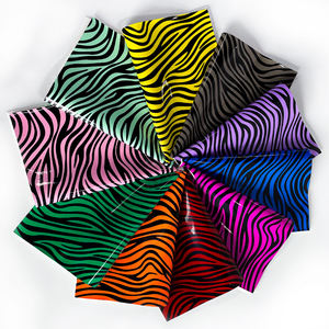 Offre Spéciale Matte Couleur Chunky Similicuir Zèbre Rayures Impression Conception Synthétique tapisserie d'ameublement Tissu PU Faux Cuir Pour Sacs - Product Image 5