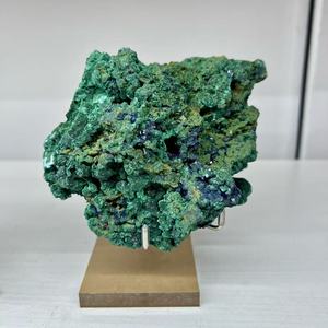 Cristal de <span class=keywords><strong>Malaquita</strong></span> Natural con Simbiosis de <span class=keywords><strong>Azurita</strong></span>, Cuarzo Druzy, Espécimen en Bruto, Fengshui, Reiki, Venta al por Mayor - Product Image 4