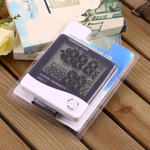 Termómetro digital higrómetro, reloj, calendario, pantalla grande, soporte de escritorio y montaje en pared, medidor de temperatura y humedad blanco - Product Image 4