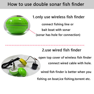 Détecteur de poissons sonar filaire et sans fil 2-en-1, sondeur portable et pliable pour la pêche sous-marine, la pêche sur glace, le kayak et la rivière - Product Image 4