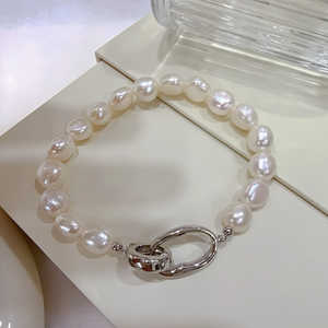 Baroque Natural <b>Pearl</b> <b>Bracelet</b> Elegant Beaded Bangle Accessory - Product Image 6