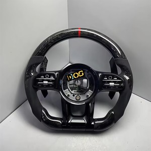 Volante Deportivo Personalizado de Cuero y Fibra de Carbono para <span class=keywords><strong>Mercedes</strong></span> <span class=keywords><strong>A45</strong></span>, Clase E W205, para W205 W204 W212 W213 E300, Negro - Product Image 5