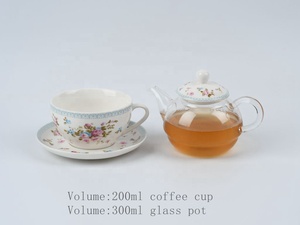 Service à thé en verre borosilicate floral avec chauffe-bougie et tasse – Écologique, résistant à la chaleur, pour thé en vrac, idéal pour la maison/l'hôtel - Product Image 5