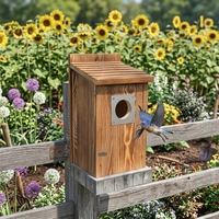 Maison à oiseaux moderne et élégante en bois pour l'extérieur, avec protection contre les prédateurs, pour les oiseaux bleus, les moineaux, les hirondelles et les pinsons