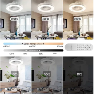 Lámpara de ventilador de techo con Control remoto regulable con 3 pantallas, aspas de 42 pulgadas, motores AC/DC para hogar y Hotel, voltaje de entrada de 220V - Product Image 6