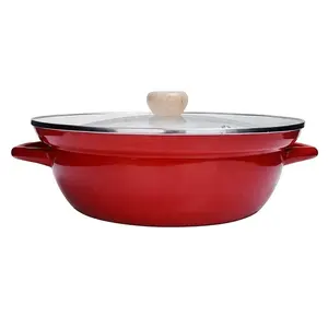 Peltre 20-26cm Esmalte Curry Raso Pot Pan Caçarola Cozinhar Utensílios de Cozinha Esmalte Ollas de Peltre Emaille Emaye