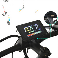 Komputer Sepeda Elektronik P5C Layar LCD Tahan Air IP67 Bahan ABS Pemasangan di Stang 24V/36V/48V/60V Sepeda Jalan Berkabel