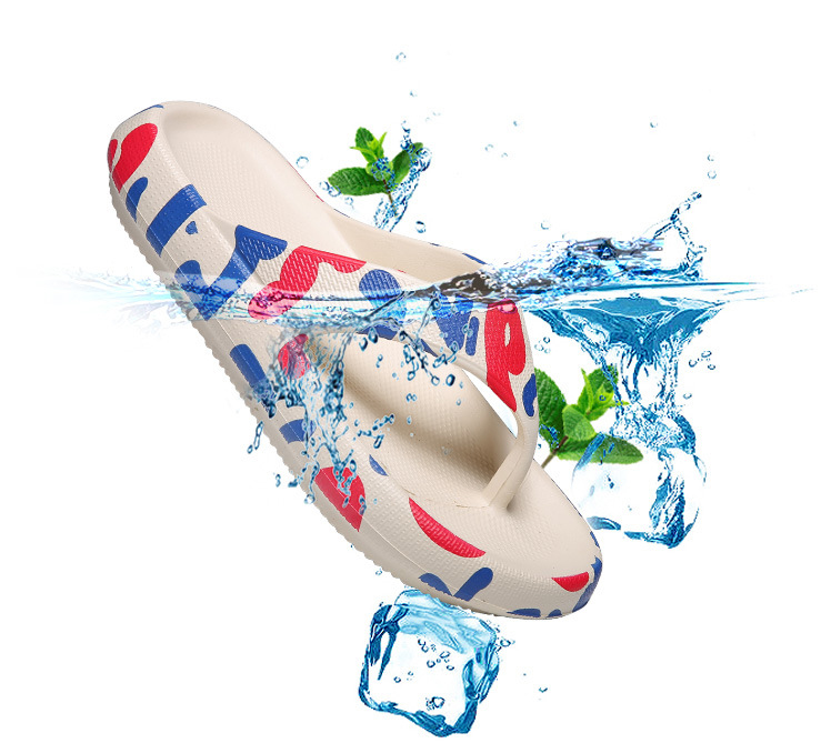 2023 New Printed Thick Sole EVA Women Flip Flops Summer Soft Slippers Beach Slides Wholesale