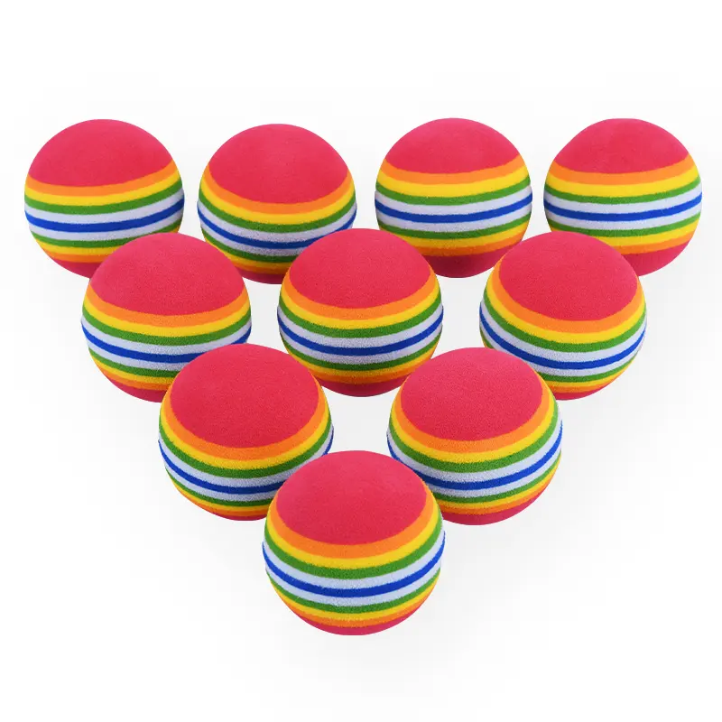 ผู้ผลิตขายส่ง35มิลลิเมตรหลายสีคู่ข้อมูลจำเพาะสายรุ้งของเล่นบอลสี EVA