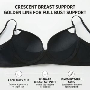 Reggiseno <span class=keywords><strong>Francese</strong></span> Senza Ferretto Push-up per Seno Piccolo, con Pizzo e Supporto Laterale, Anti-cedimento, Elegante, Sexy e Traspirante - Product Image 3