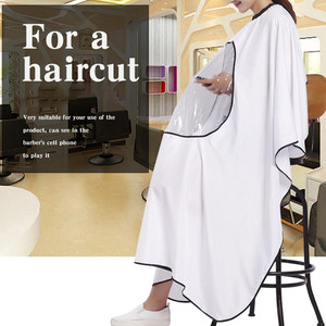 Pongee Red Barber Cape personalizzato di alta qualità impermeabile con finestra poliestere taglio dei capelli mantelle da salone mantelle 170*150cm confortevole - Product Image 3
