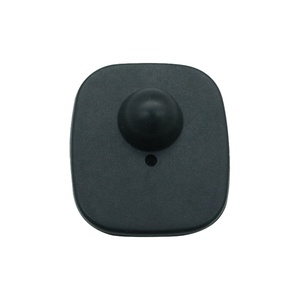 100 pièces d'étiquettes antivol rigides EAS RF 8,2 MHz 48*42 mm en ABS noir avec broche pour magasin de vêtements - Product Image 1