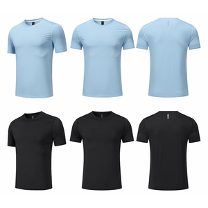 T-shirt de course à séchage rapide pour homme, haut de sport fitness, t-shirt d'entraînement de gym respirant, vêtements de sport décontractés pour le jogging - Product Image 2