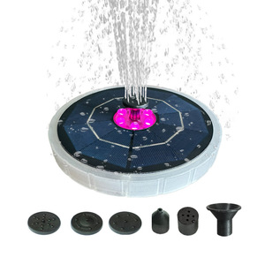 Jovtop Solar Water Pump 20cm Diameter Single Hole Direct Injection Outdoor Floating Garden Fountain With Led Light - Product Image 4