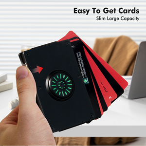 Slim Laser Printed Credit Card Holder Aluminum Alloy Case Large Capacity Magnetic Wallet for Daily Carry - Product Image 1