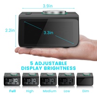Digitale wekker met FM-radio, BT-speaker, dubbele USB-oplaadpoorten, temperatuurdetectie, snooze-functie, geschikt voor hotelkamers