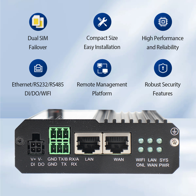 YF355 Industrial ESIM 5G Redcap 4G LTE Router with Dual SIM RS232 RS485 Serial Port MQTT Gateway for M2M IoT Remote Monitoring
