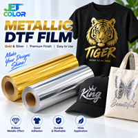 Film de transfert DTF à effet spécial or et argent, pelable à froid, 30 cm x 60 cm, feuille d'impression DTF double face pour impression sur tissu