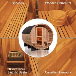 Sauna traditionnel en bois massif pour jardin extérieur avec poêle Harvia - Product Image 5