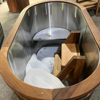 Baignoire traditionnelle en bois au design moderne Baignoire plongeante en acier inoxydable pour la thérapie par le froid en extérieur Utilisation au spa