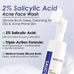 Espuma Facial de Té Verde con Ácido Salicílico Orgánico Natural, Antienvejecimiento, Blanqueadora, Limpieza Profunda, Limpiador Facial Espumoso con Leche y Vitaminas - Product Image 2