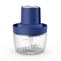 Hachoir Électrique à Viande et Légumes, Broyeur à Poivre et Ail, Robot Culinaire pour Sauces avec Récipient en Verre 1,8 L, Petit Appareil de Cuisine