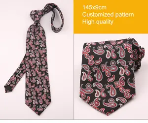 Corbata con estampado personalizado para hombre, corbatas de poliéster a rayas de Cachemira de alta calidad, corbatas de seda para hombre