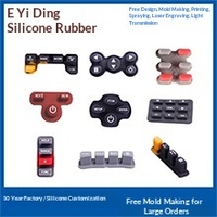Manufacturer Supplies Silicone Keycaps-Translucent Conductive Oil-Sprayed Printed Laser-Engraved-Black Orange Red