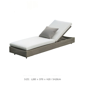Chaise longue d'extérieur en rotin PE, lit de repos extérieur, chaise longue de plage, chaise longue de jardin imperméable - Product Image 5