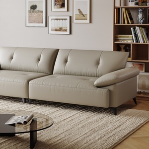 Divano Moderno in Vera Pelle Personalizzabile, Stile Minimalista Italiano per Arredamento di Lusso e Villa - Product Image 2